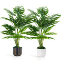 Der Rose Fake Plants Artificial Plants Tall 71cm Adjustable Faux Monstera Plants Indoor Outdoor for Home Bedroom Living Room Bathroom Decor